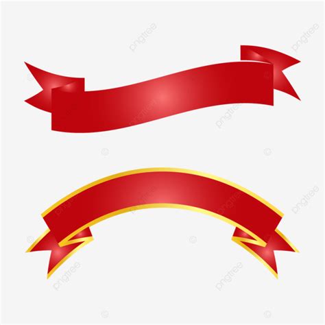 Cartoon Red Ribbon Banners Vector Red Ribbon Ribbon Banner PNG And