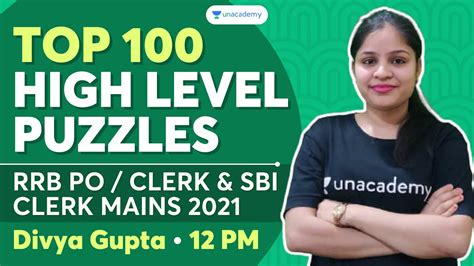 Top 100 High Level Puzzles For SBI IBPS RRB PO Clerk Mains Day