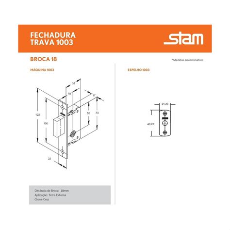 Fechadura Trava Auxiliar Stam Tetra Par Inox Preto Fast Vidros