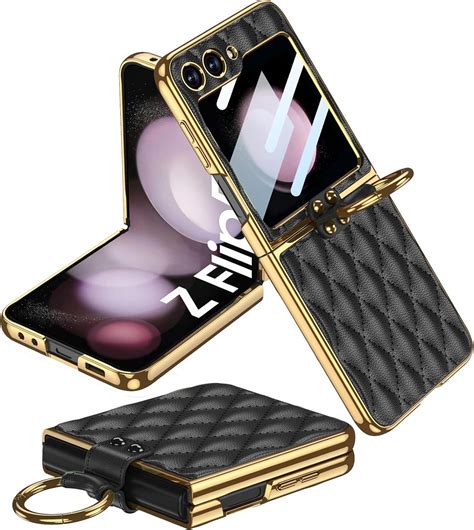 Miimall Compatible With Samsung Galaxy Z Flip Case With Ring Anti