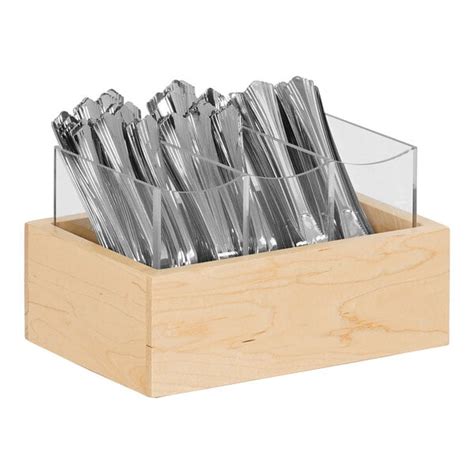 Cal Mil Blonde 3 Compartment Maple Flatware Organizer 3408 71