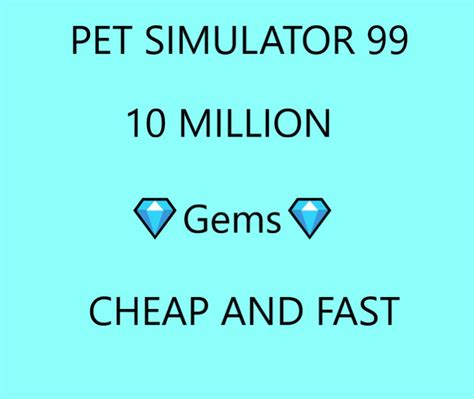 Pet Simulator Million Gems Etsy