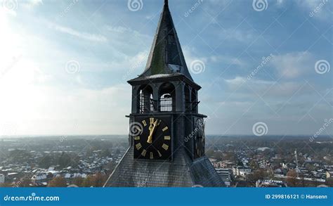 Aerial Footage Of A Church Bell Tower Stock Video Video Of Church