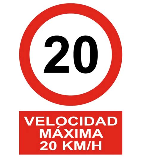 Señal Cartel De Velocidad Máxima 20 Kmh Seguridad Ríos Y Ortiz Sl