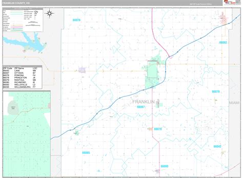 Franklin County, KS Wall Map Premium Style by MarketMAPS - MapSales