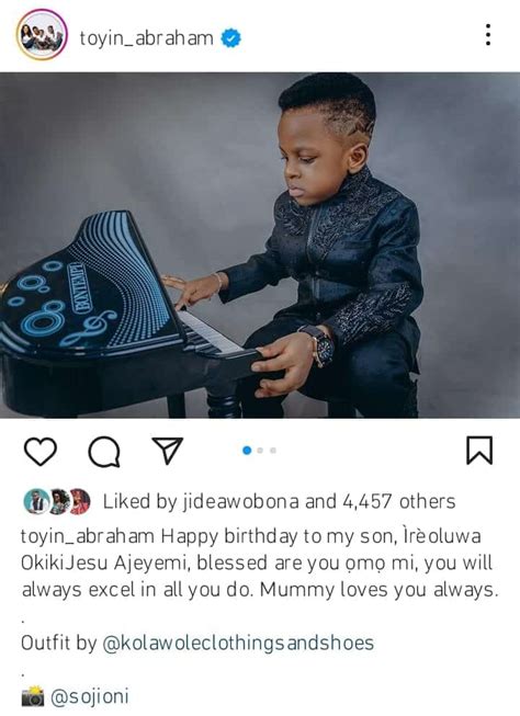 Toyin Abraham Affirms Love For Son Ireoluwa As He Turns 4 Kemi Filani