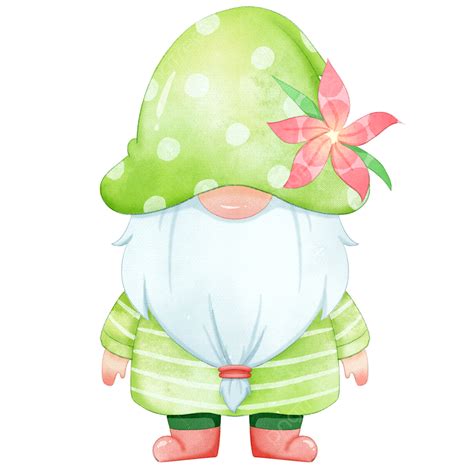 Spring Gnome Png Transparent Spring Gnome Old Man Watercolor Style