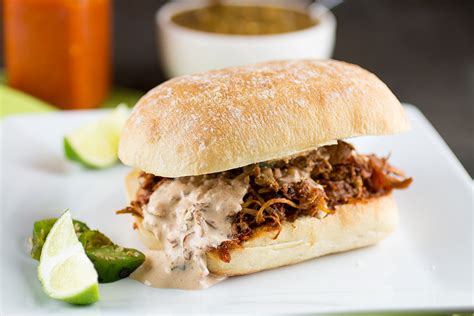 Mexican Chicken Torta with Ancho-Lime Cream Sauce - Chili Pepper Madness