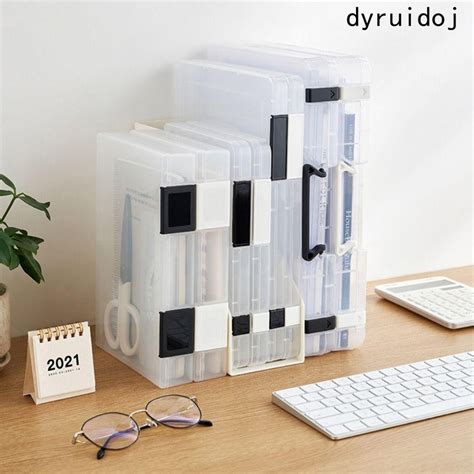 DYRUIDOJ A4 File Box Transparent Durable A5 Organize The Box Office