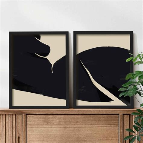 Abstract Nude Woman Framed Wall Art Set Of Prints Etsy