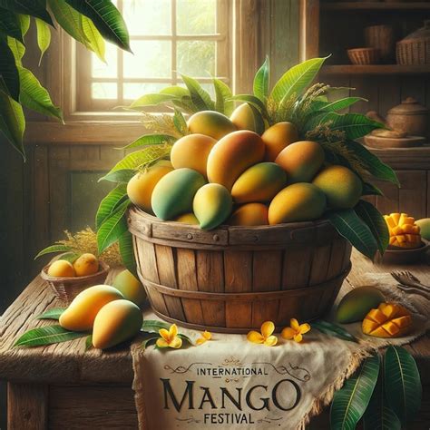 Premium Photo International Mango Day Celebration With Fresh Mangoes