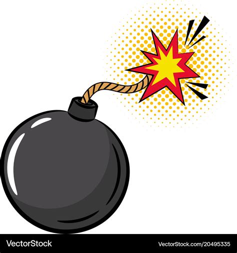 Cartoon bomb in pop art style Royalty Free Vector Image