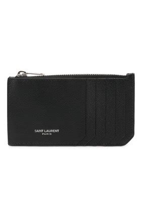 Мужской черный кожаный футляр для кредитных карт SAINT LAURENT — купить ...