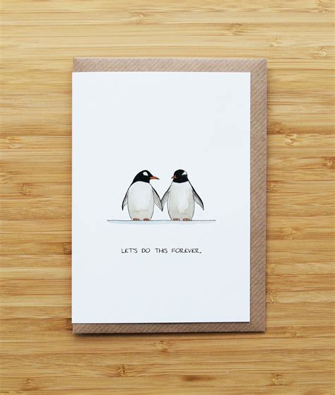 Penguin Love Card or Print - Etsy UK