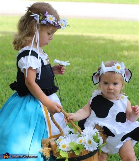 Milk Maid and Daisy Cow Girls Costume | Original DIY Costumes