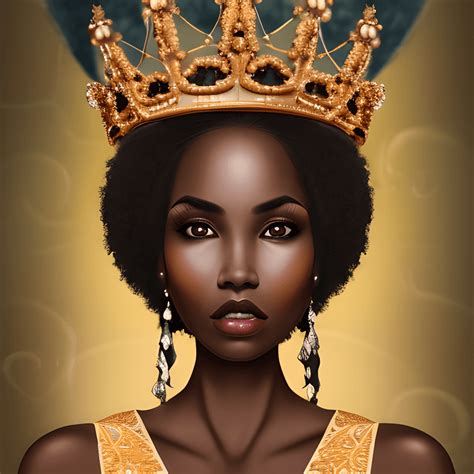 Beautiful Brown Skinned Woman Queen In Her Castle · Creative Fabrica