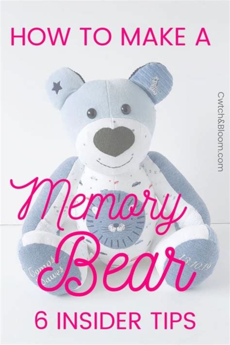 A Blue Teddy Bear With The Words How To Make A Memory Bear 6 Insider Tips