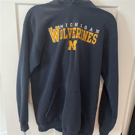 Michigan Wolverines men’s Hoodie Heavyweight... - Depop