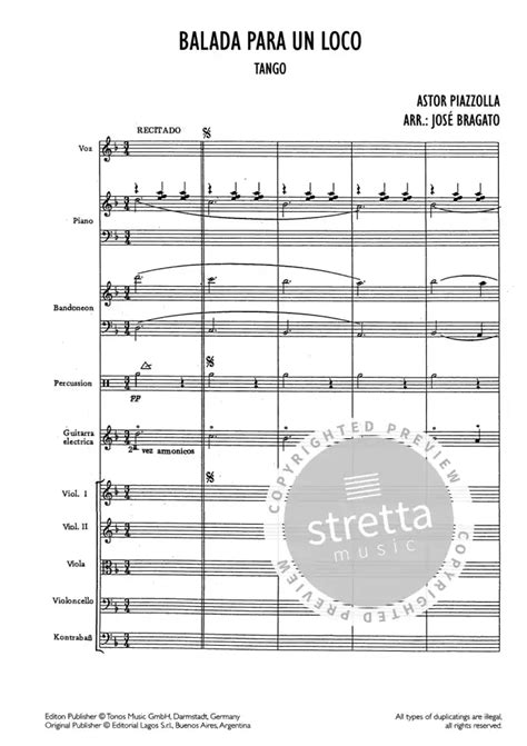 Balada Para Un Loco Von Astor Piazzolla Im Stretta Noten Shop Kaufen