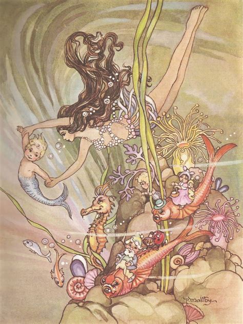 Fantasy Art With Merbaby Bubble Maiden Fairy Folk Peg Maltby 1899