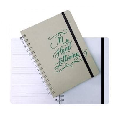 Cuaderno Con Espiral Tapa Dura A Lettering X Hojas Con Elastico