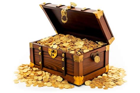 Premium AI Image Open Treasure Chest Overflowing With Gold Coins