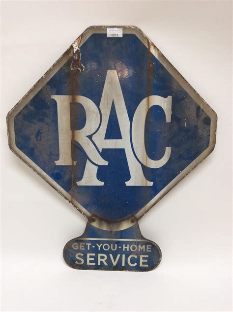 Lot 1211 Vintage Rac Enamel Get You Home Service