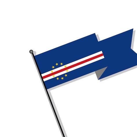 Ilustración de la plantilla de la bandera de cabo verde Vector Premium