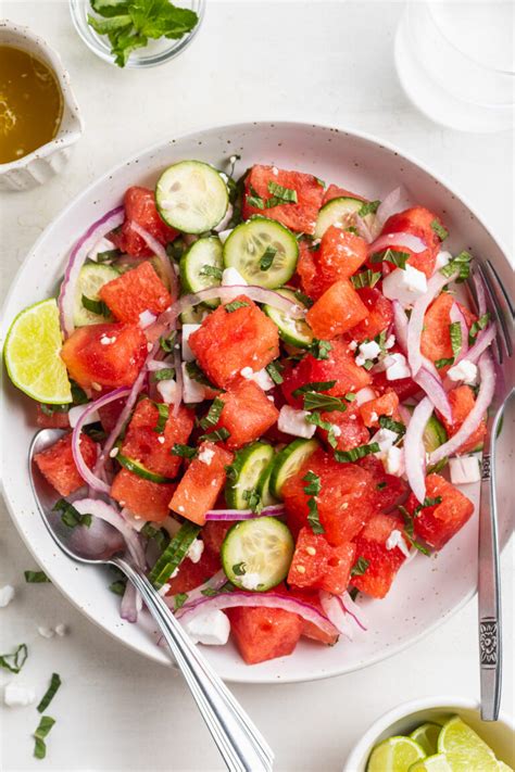 Watermelon Salad with Feta, Mint, and Lime