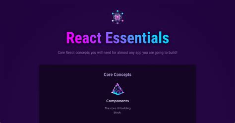 React Essentials Start Forked Codesandbox