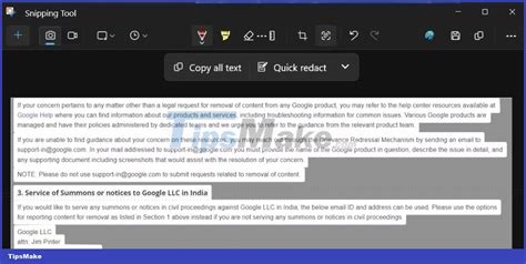 How To Use Text Actions In Snipping Tool On Windows 11