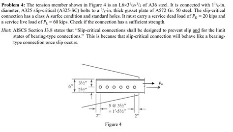 Solved Problem 4 The Tension Member Shown In Figure 4 Is An Chegg