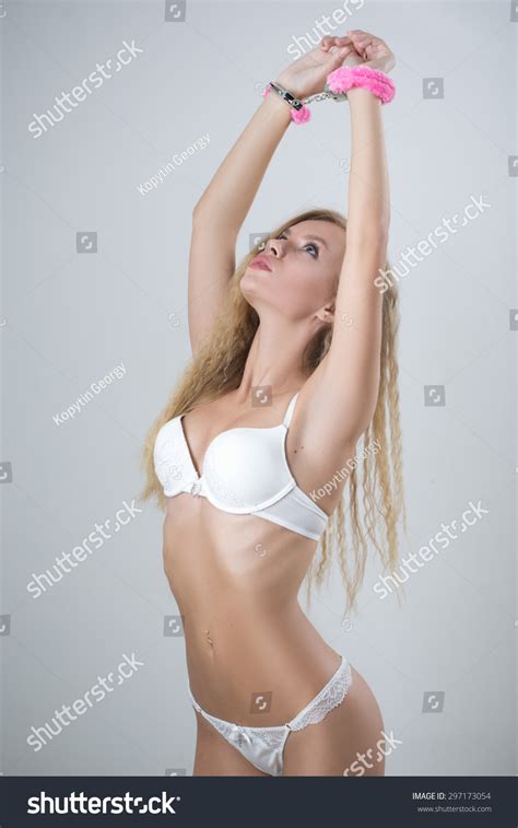 Woman Underwear Bite Handcuffs Bdsm Sex Stock Photo 297173054