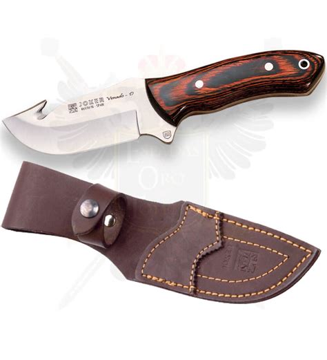 Cuchillo Desollador Profesional Joker Cachas De Madera Roja Estamina