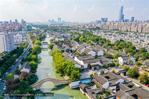 航拍苏州斜塘老街十里斜塘河 国内旅游景点 旅游景点 摄影素材 汇图网www huitu