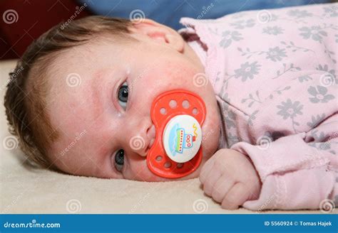 Baby With Pacifier Stock Images Image