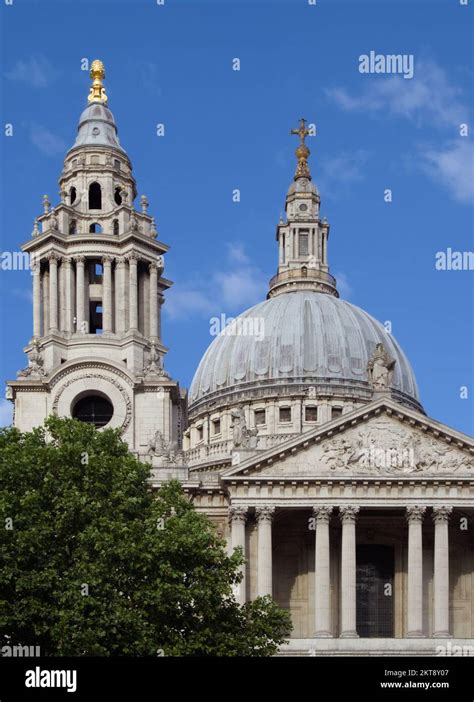 West Front Elevation Collonaded Entrance And Dome Of Saint Pauls