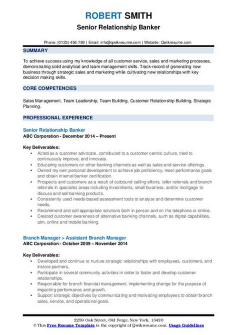 Relationship Banker Resume Samples Qwikresume