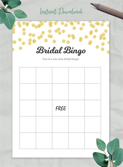 Blank Bridal Shower Bingo Template Mightyprintingdeals