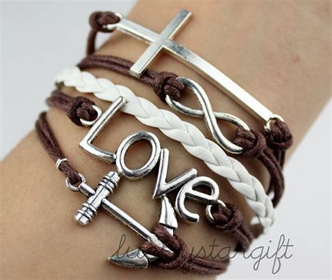 Infinity Anchor Love Bracelet Silver Cross By Luckystargift 5 59