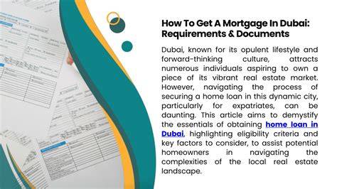 PPT How To Get A Mortgage In Dubai Requirements Documents