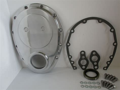 Small Block Chevy Polished Aluminum Timing Chain Cover Kit 283 327 350 6040kit Ebay