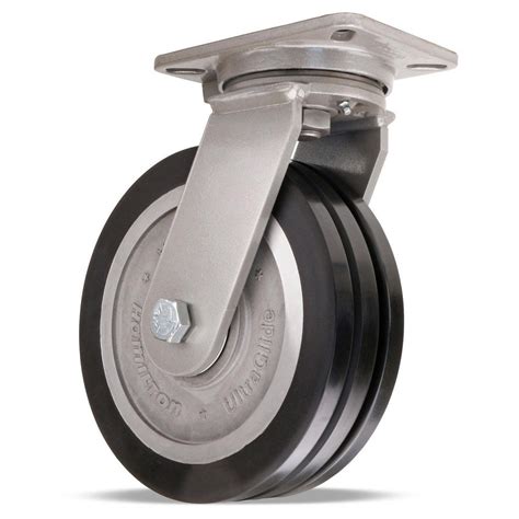 Hamilton Swivel Top Plate Caster Polyurethane On Aluminum Wheel