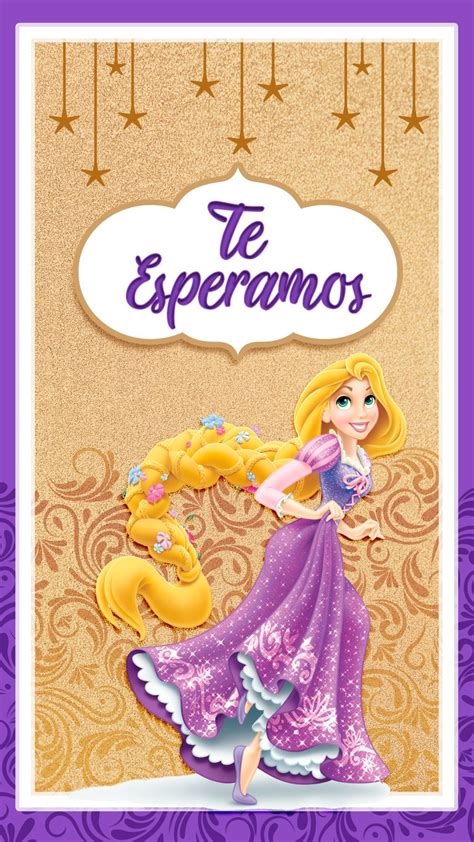 TARJETA DE INVITACIÓN DIGITAL ANIMADA PRINCESA RAPUNZEL Invitaciones