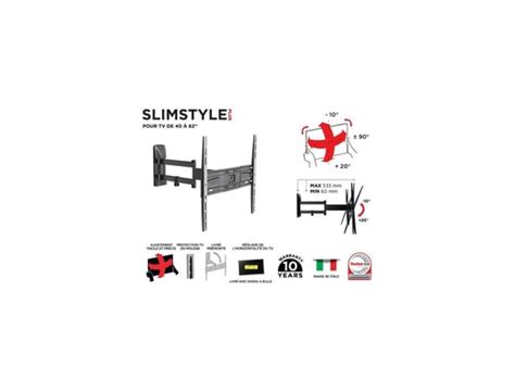 Meliconi Support Mural Tv Inclinable Et Orientable Sp Sdr