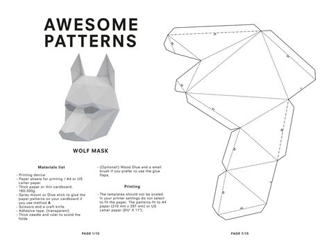 Make your own Wolf Mask Animal Mask Printable by AwesomePatterns