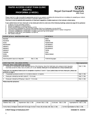 Fillable Online Rapid Access Chest Pain Clinic Devon Formulary And