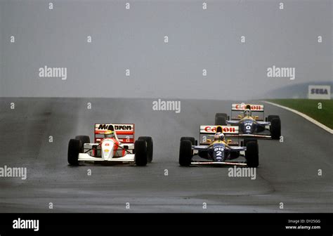 L R Ayrton Senna Mclaren Alain Prost Damon Hill Williams April