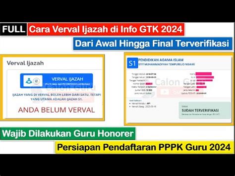 FULL Cara Verval Ijazah Di Info GTK Untuk Pendaftaran PPPK Guru 2024