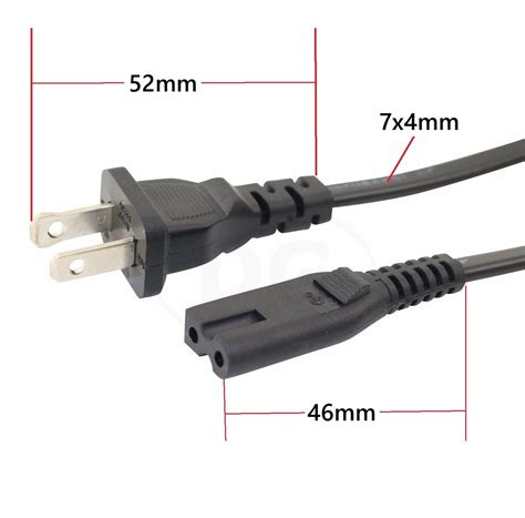 5 Ft 2 Prong AC Wall Power Cord 125V 7A AC TV 300V 18AWG Power Cord